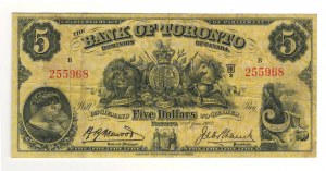 Canada Bank of Toronto 1937 $5 Banknote 715-24-04