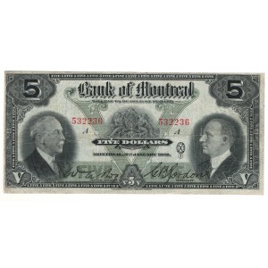 Canada Bank of Montreal 1931 $5 Banknote 505-58-02