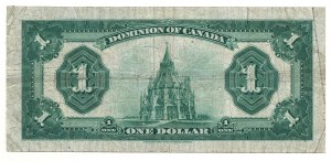 Dominion of Canada 1923 $1 Banknote Black Seal DC-25n