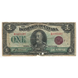 Dominion of Canada 1923 $1 Banknote Bronze Seal DC-25i