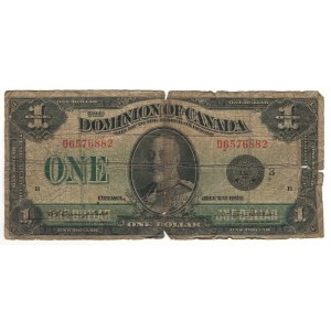 Dominion of Canada 1923 $1 Banknote Black Seal DC-25n