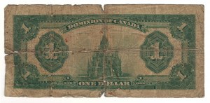 Dominion of Canada 1923 $1 Banknote Black Seal DC-25n