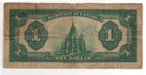 Dominion of Canada 1923 $1 Banknote Black Seal DC-25o