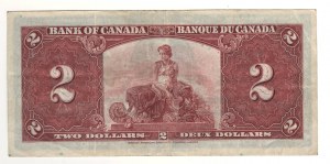 Bank of Canada 1937 $2 Banknote N/B BC-22b