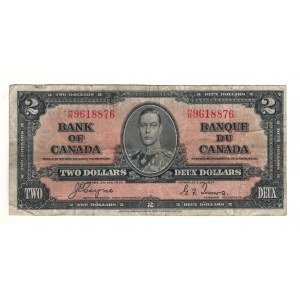 Bank of Canada 1937 $2 Banknote H/R BC-22c