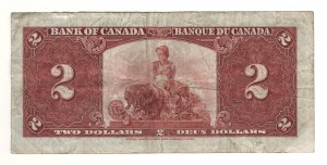 Bank of Canada 1937 $2 Banknote H/R BC-22c