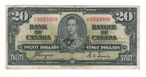 Bank of Canada 1937 $20 Banknote K/E BC-25c