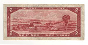Bank of Canada 1954 $2 Devil's Face Banknote A/B BC-30a