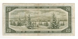 Bank of Canada 1954 $20 Devil's Face Banknote B/E BC-33a