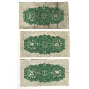 Dominion of Canada 1923 25 Cent Shinplaster Banknote Lot (3 Pieces)