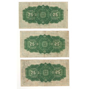 Dominion of Canada 1923 25 Cent Shinplaster Banknote Lot (3 Pieces)