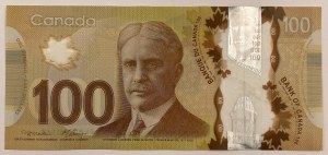 Bank of Canada 2011 $100 Low Serial Number Banknote FKM BC-73a