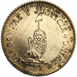 Paraguay 18xx. Silver 20 Centavos Pattern
