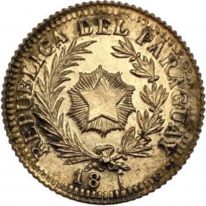 Paraguay 18xx. Silver 20 Centavos Pattern