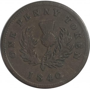 Canada Province of Nova Scotia 1840 Penny Token - Better Type.