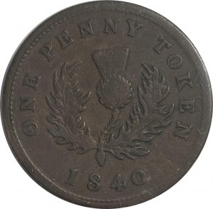 Canada Province of Nova Scotia 1840 Penny Token - Better Type.