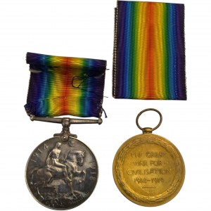 Great Britain WWI Medal Pair - 7th Hussars