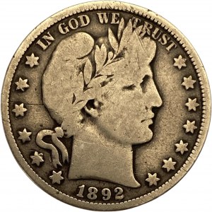 United States 1892-O Barber Half Dollar - Semi-Key Date