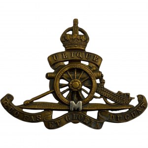 Militia Artillery Cap Badge Marked M