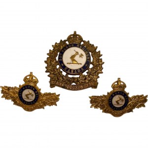 Canada 33rd Huron Regiment Officers Cap & Collar Badges