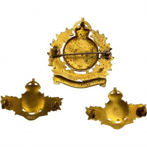 Canada 33rd Huron Regiment Officers Cap & Collar Badges