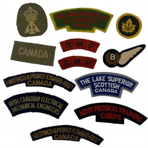 Canada Military Patch Hastings & Prince, Lake Superior Etc. (12 pieces)