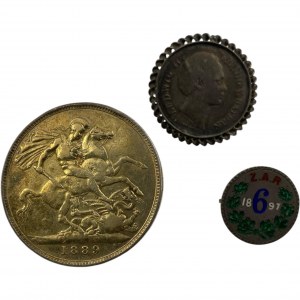 Bavaria, Great Britain, South Africa Coin Jewellery Pins