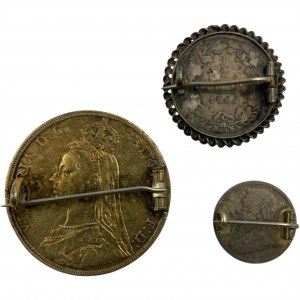 Bavaria, Great Britain, South Africa Coin Jewellery Pins