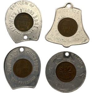 Canada & United States Lot of Four Encased Cents