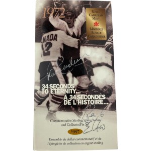 Canada 1997 $1 Autographed 25th Anniversary 1972 Canada vs Russia Hockey Series