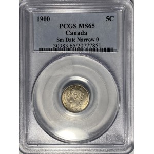 Canada 1900 5 Cent Small Date Narrow 0