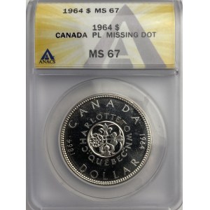Canada 1964 Silver Dollar Missing Dot