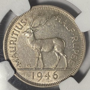 Mauritius 1946 Half Rupee