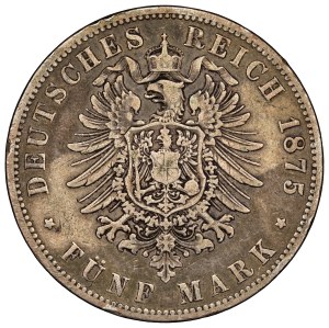 German States Prussia 1875-B 5 Mark
