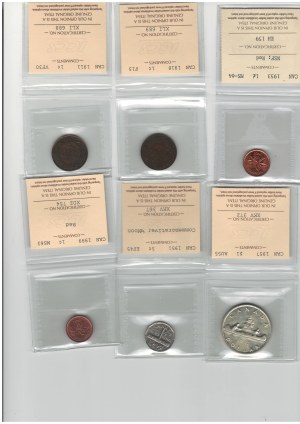 Canada Penny to Dollar ICCS Certified Lot (6 Pieces)