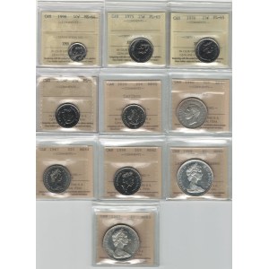 Canada Dime to Dollar ICCS Certified Lot (10 Pieces)