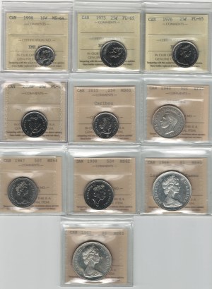 Canada Dime to Dollar ICCS Certified Lot (10 Pieces)