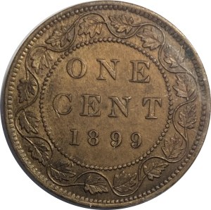 Canada 1899 1 Cent Repunched Last 9