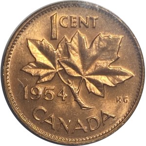 Canada 1954 1 Cent SF Hanging 4