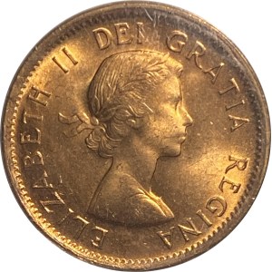 Canada 1957 1 Cent Hanging 7