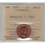 Canada 1957 1 Cent Hanging 7