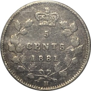 Kanada 1881H 5 centów