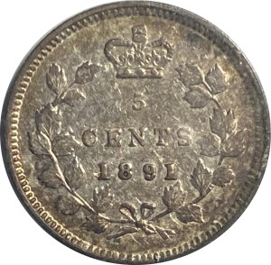 Canada 1891 5 Cent Obverse 2