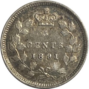 Canada 1891 5 Cent Obverse 2