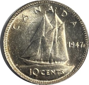 Canada 1947 10 Cent Maple Leaf