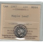 Canada 1947 10 Cent Maple Leaf