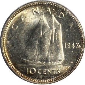 Canada 1947 10 Cent Maple Leaf