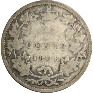 Kanada 1886 25 Cent Vorderseite 5 LBE