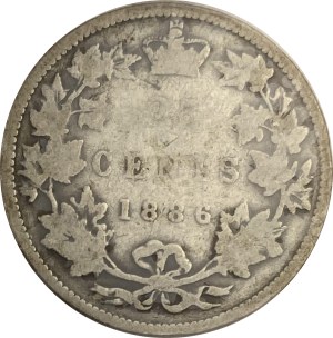 Canada 1886 25 Cent Obverse 5 LBE