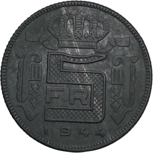Belgium 1944 5 Francs French Text